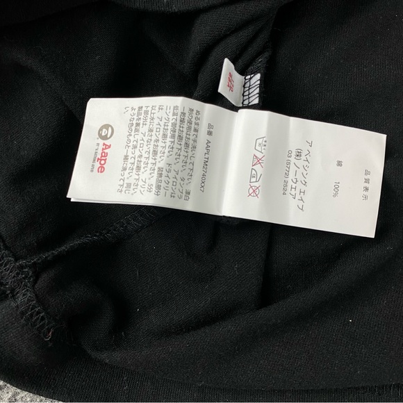 AAPE BY A BATHING APE Black Printed Men’s Long Sleeve T-Shirt Size Small - Picture 12 of 14